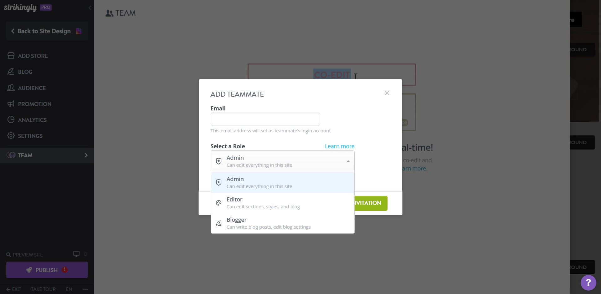Strikingly Teammates and Roles Strikingly Teammates and Roles